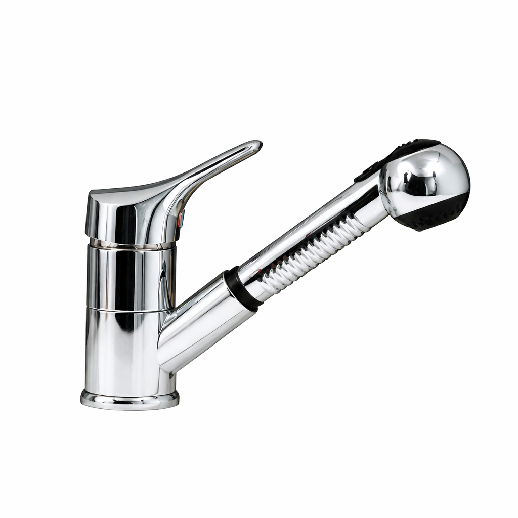Kitchen mixer with extractible shower